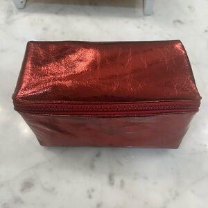 SOLD - Saks Fifth Avenue Cosmetic Bag with Samples, Red